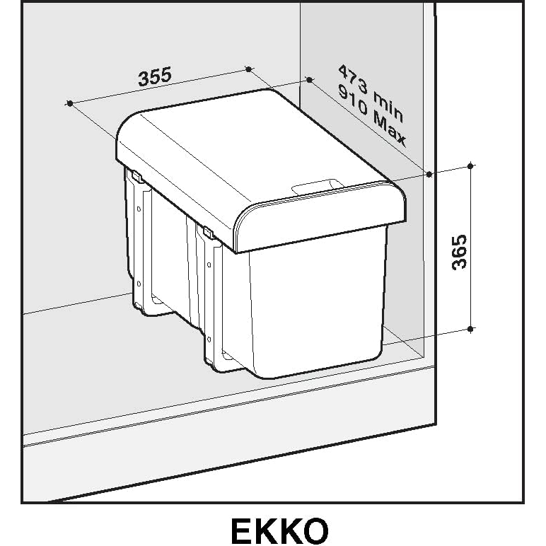 Acquista online AF Poubelle de cuisine 2 bacs Lt. 32 (2x16 Lt) tri sélectif sous-évier Af Interni