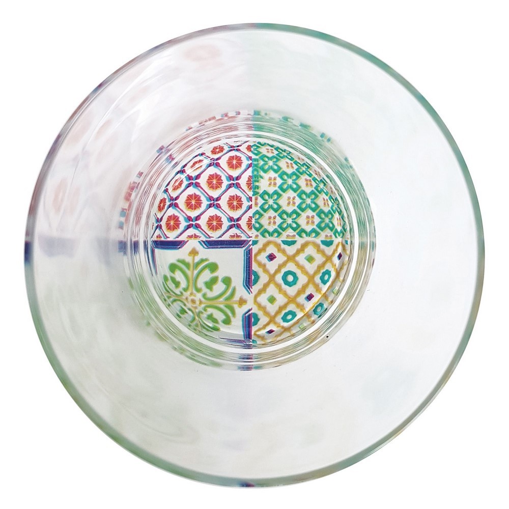 Bicchiere acqua vetro fondo decorato serie Maioliche Cl. 34 set 6 pezzi - Casalinghi  Excelsa - Af Interni Shop