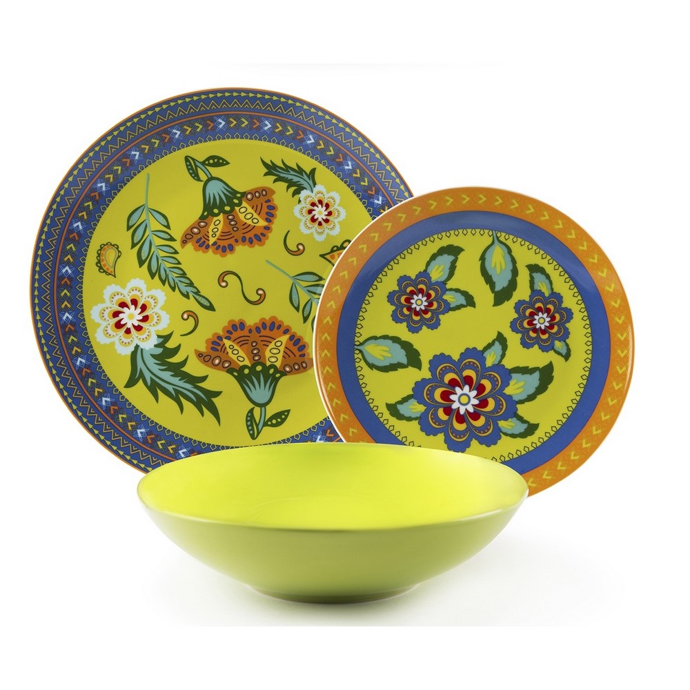 Acquista online Gipsy Soul Table Set, Porcelain, Multicolored, 18 Units Excelsa