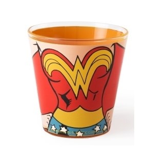 Acquista online Set 3 Glass water glass superheroes Batman Superman and Wonder Woman Excelsa