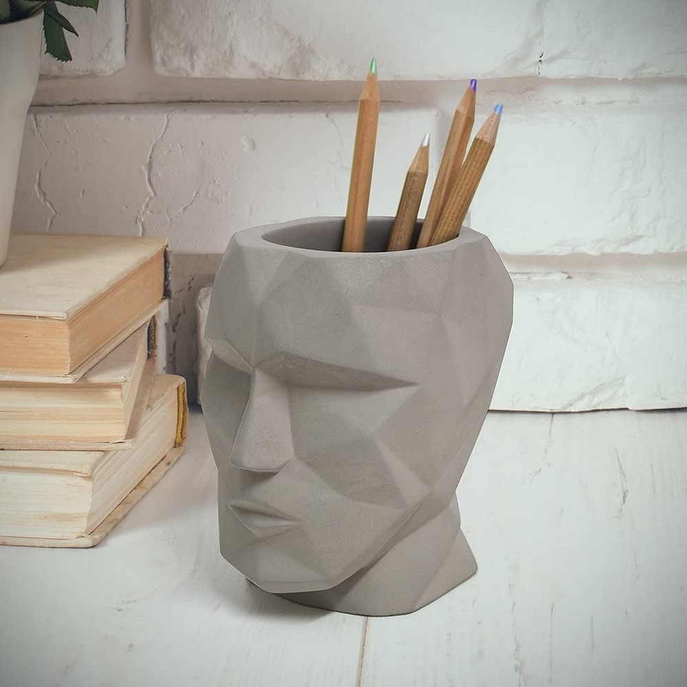 Acquista online Balvi pencil holder Head gray concrete material Balvi