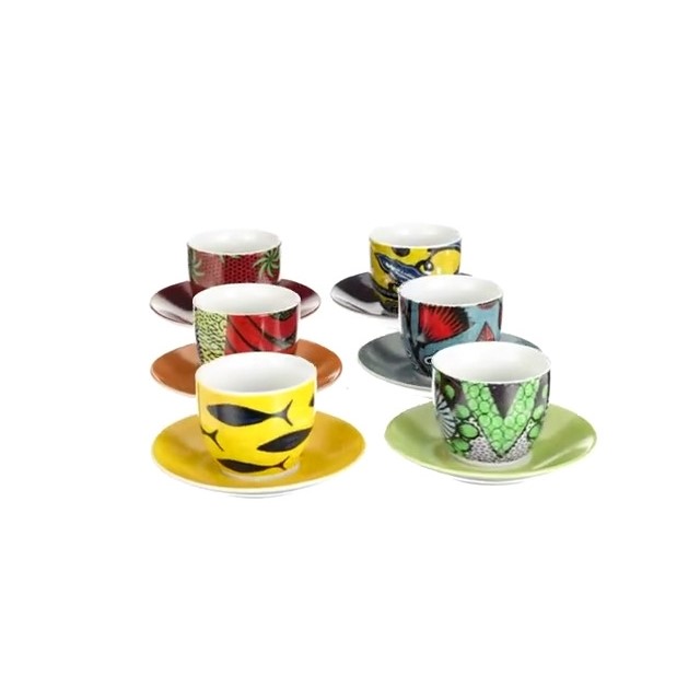 Acquista online Excelsa set 6 Tazzina caffe' con piattino mod. Afrika cod.62714 Excelsa