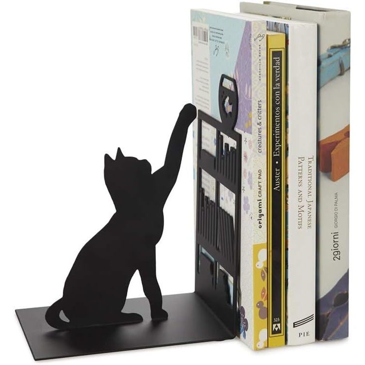 Acquista online Balvi Fishing cat bookend in black metal code 27474 Balvi