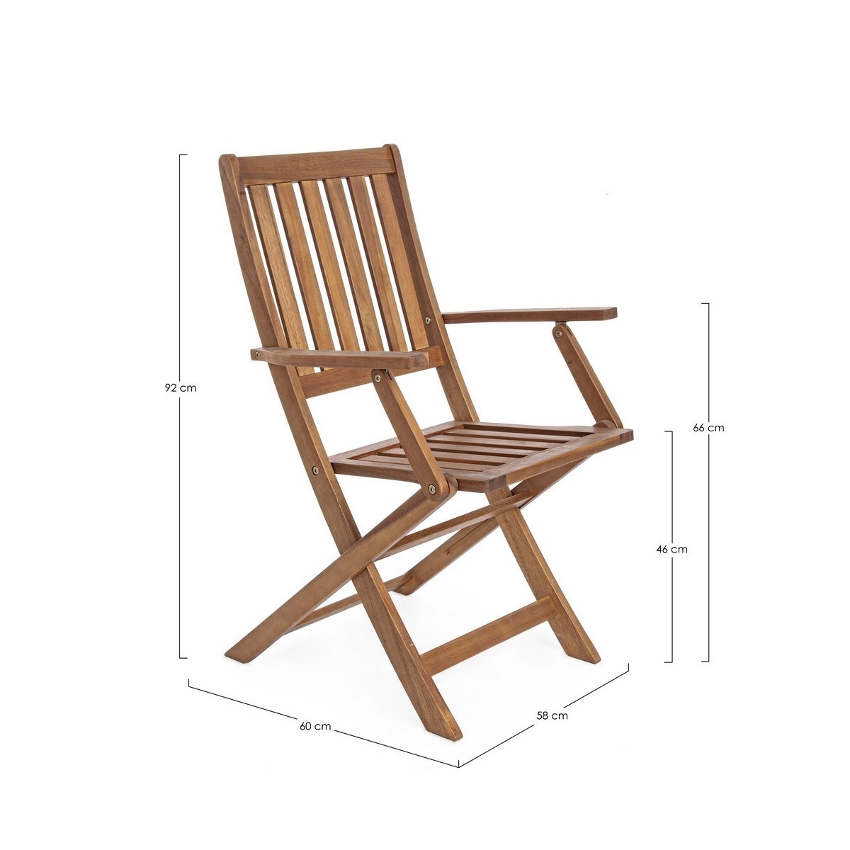 Acquista online Coppia di sedie pieghevoli in legno modello Mali (2 pz) Bizzotto
