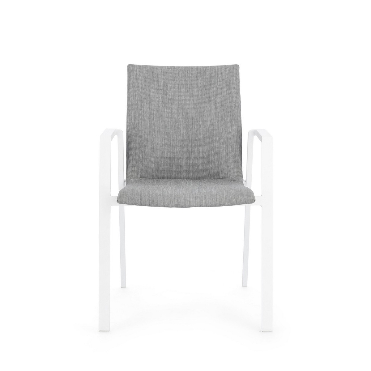 Acquista online Quattro Sedie con Braccioli Odeon Bianco-Grigio (4pz) Bizzotto