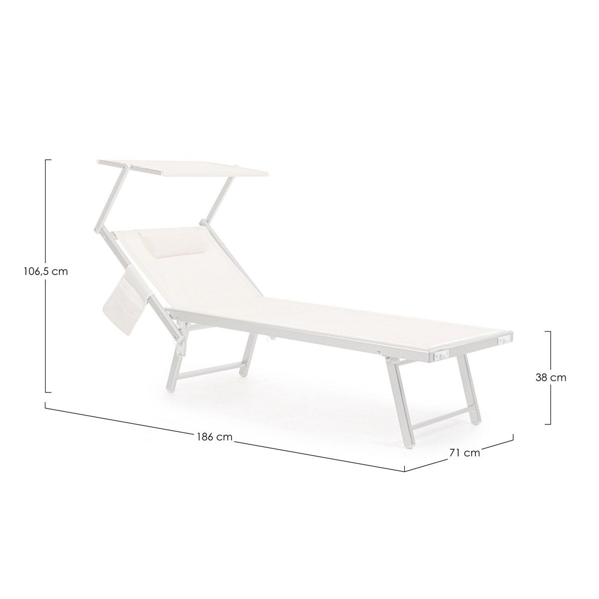 Acquista online 2 Miramare aluminum sea garden sun lounger with cushion and pocket Bizzotto