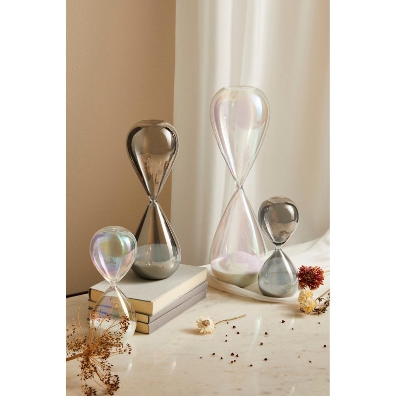 Acquista online Bizzotto Hourglass Kronos transparent pearl white h.39.7 cm Bizzotto