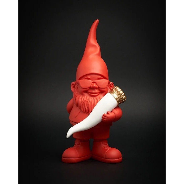 Acquista online Nain de jardin rouge Blogo design en polyrésine h.29 cm - Lucky red Blogo design