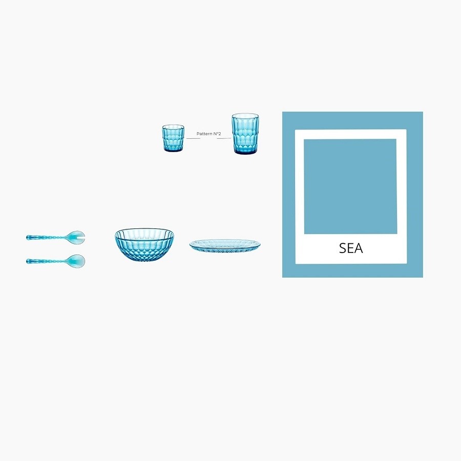 Acquista online Guzzini Vanity posate insalata azzuro trasparente cm 28 cod.129600AR81 Guzzini