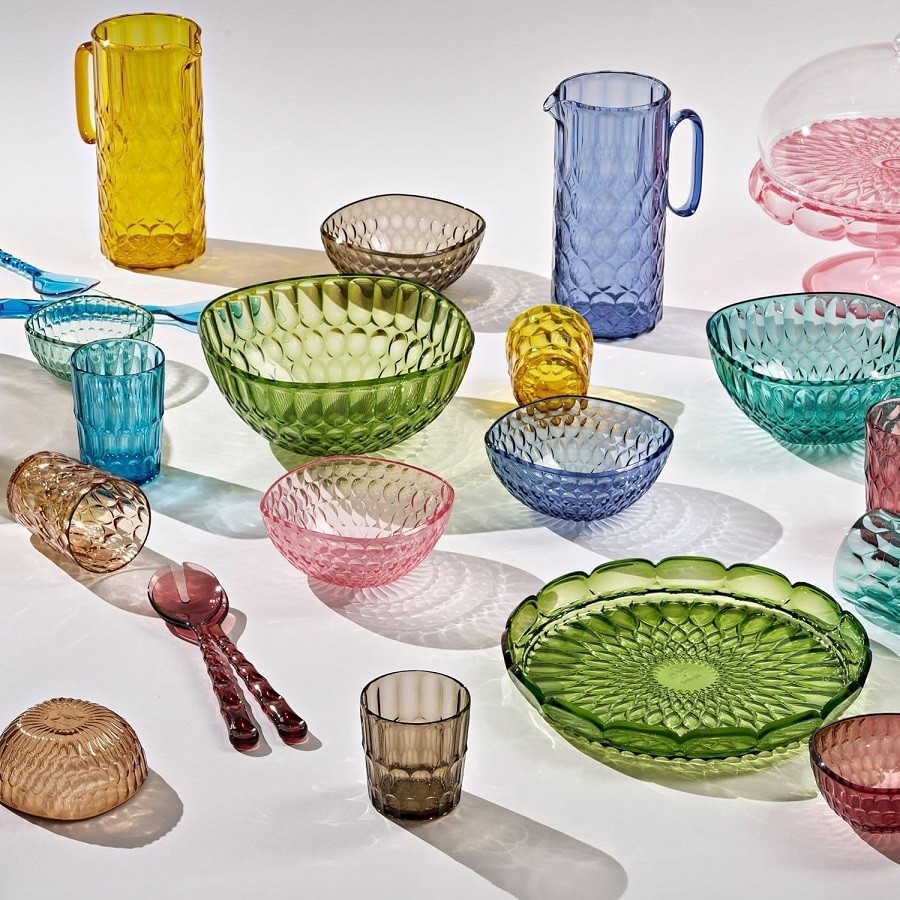 Acquista online Guzzini Vanity posate insalata azzuro trasparente cm 28 cod.129600AR81 Guzzini