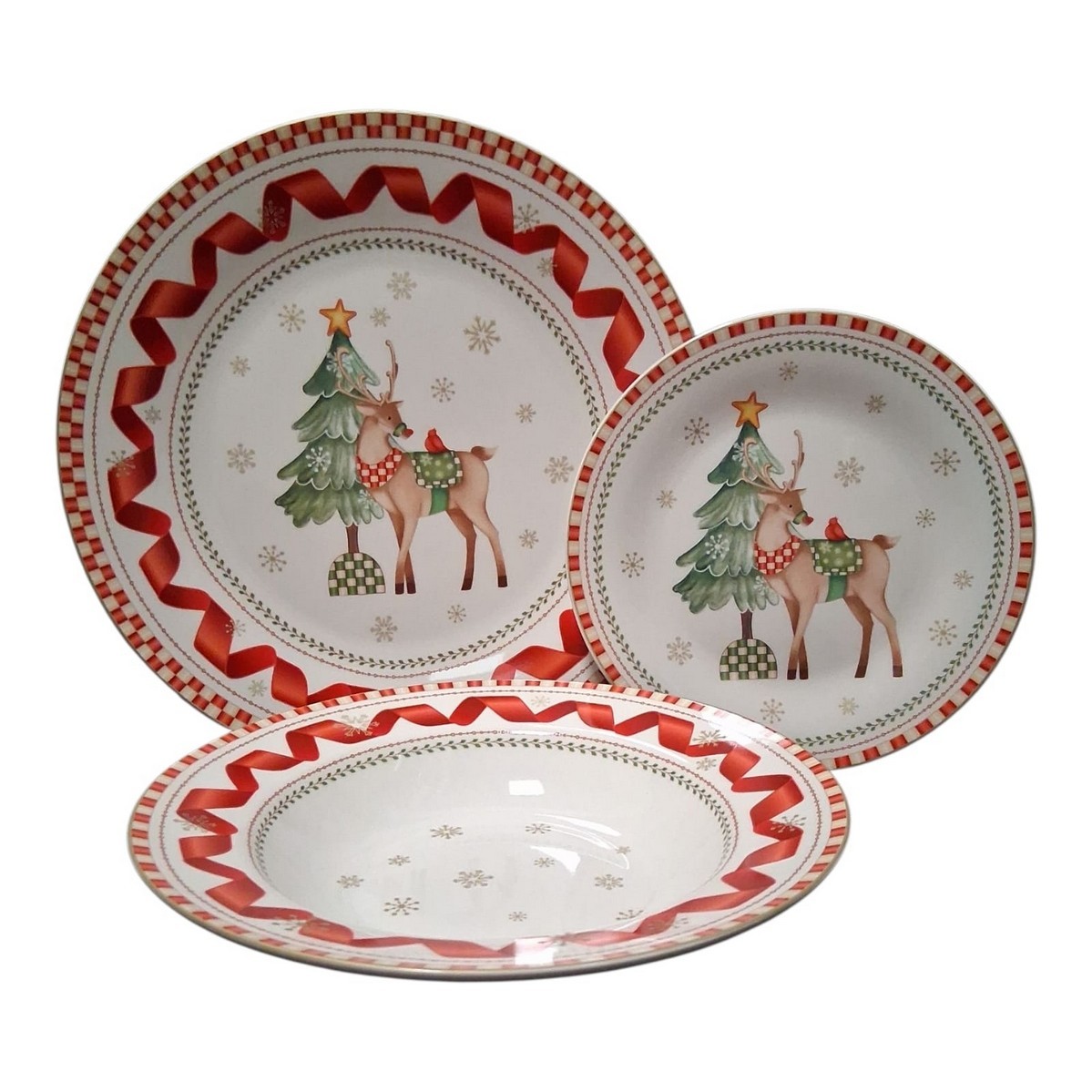 Brandani Christmas dinnerware set 18 pcs Tales cod.84777 (Reindeer)