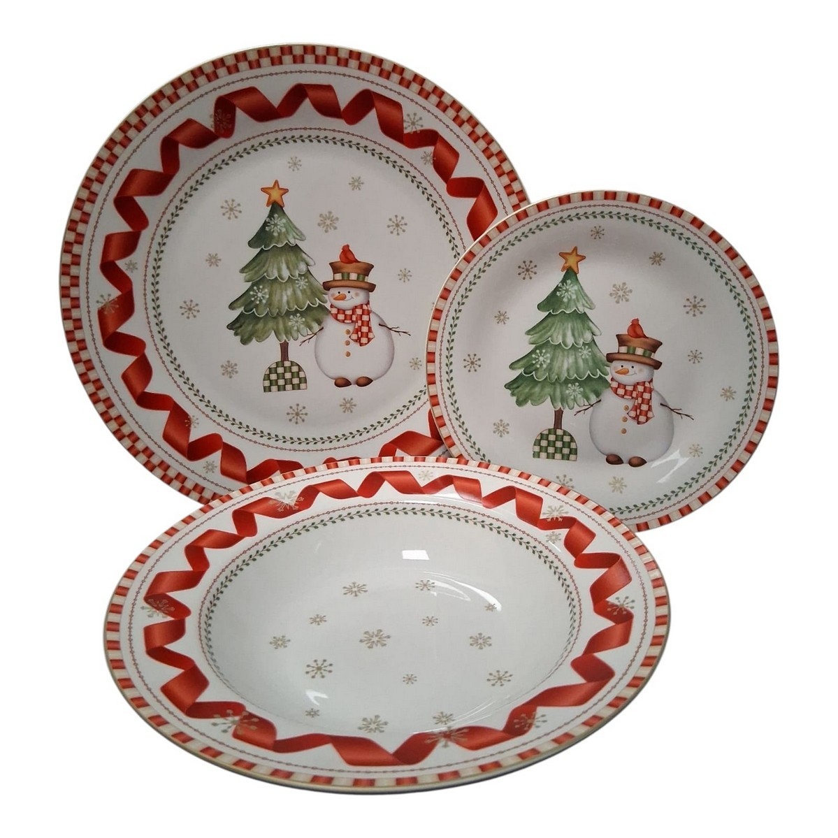 Brandani Christmas dinnerware set 18 pcs Stories cod.84777 (Snowman)